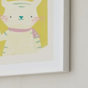 "Valentine Zoo Tiger" - Art Print in Yellow by Lori Wemple - Frame Close-up