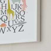 "Alphabet Animals" - Art Print in stone by Karidy Walker - Frame Close-up