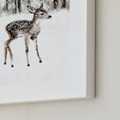 "winter baby deer" - Art Print in Charcoal Gray by Cass Loh - Frame Close-up