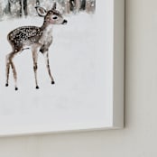 "winter baby deer" - Art Print in Charcoal Gray by Cass Loh - Frame Close-up