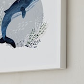"In the Deep" - Art Print in Aqua by Oma N. Ramkhelawan - Frame Close-up