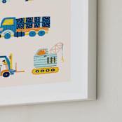 "The Truck Gang" - Art Print in Periwinkle by Kartika Paramita - Frame Close-up