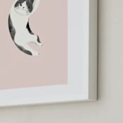 "Feline" - Art Print in Blush by Vivian Yiwing - Frame Close-up