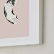 "Feline" - Art Print in Blush by Vivian Yiwing - Frame Close-up
