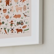 "Farm Alphabet" - Art Print in Sand by Vivian Yiwing - Frame Close-up