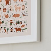 "Farm Alphabet" - Art Print in Sand by Vivian Yiwing - Frame Close-up