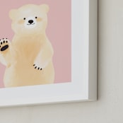 "So Beary Sweet" - Art Print in Bubblegum by Mollie Bohannon - Frame Close-up