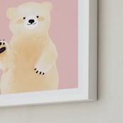 "So Beary Sweet" - Art Print in Bubblegum by Mollie Bohannon - Frame Close-up