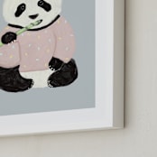 "Yum Yum Bamboo" - Art Print in Cloud by Cass Loh - Frame Close-up