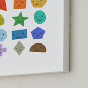"Rainbow Shapes" - Art Print in Rainbow by Kelly Watkins - Frame Close-up