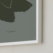 "Tonal Pet Silhouette: Custom Print with Text" - Custom Print in Olive Shadow by Minted - Frame Close-up