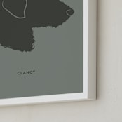 "Tonal Pet Silhouette: Custom Print with Text" - Custom Print in Olive Shadow by Minted - Frame Close-up