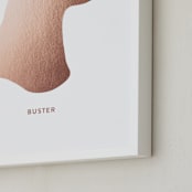 "Custom Pet Silhouette Foil Art" - Custom Foil Print in Rose Gold by Minted - Frame Close-up