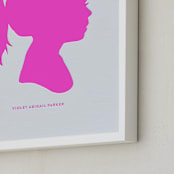 "Custom Silhouette Letterpress Art" - Custom Letterpress Print in Neon Pink by Minted - Frame Close-up
