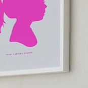 "Custom Silhouette Letterpress Art" - Custom Letterpress Print in Neon Pink by Minted - Frame Close-up