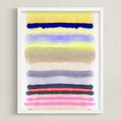"Behind The Veil" - Art Print in Hot Yellow by HAPI ART - Framed