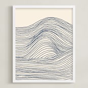 "Rolling Waves I" - Art Print in Deep Ocean by Jayne Alfieri - Framed