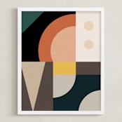 "Mid Century Jungle I" - Art Print in Jade by Maria Alou - Framed