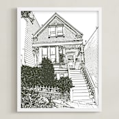 "House: Portrait Orientation Custom Print" - Custom Print in Olive Shadow by Minted - Framed