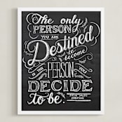 "Emerson Quote" - Art Print in Black & White by Amanda Paulson - Framed