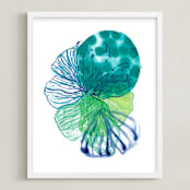 "Skeleton Petals 5" - Art Print in Multicolor by Maggie Ramirez Burns - Framed