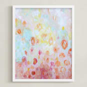 "Spring Day" - Art Print in Pastel Pink by Debra Butler - Framed