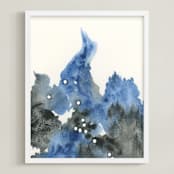"Taurus Constellation" - Art Print in Sapphire Blue by Emily Magone - Framed