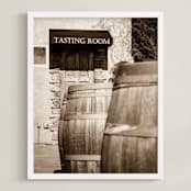 "Tasting Room" - Art Print in Warm Sepia by Shannon Howard - Framed