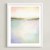 "Coral Bay" - Art Print in Coral Pink by AlisonJerry - Framed