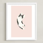 "Feline" - Art Print in Blush by Vivian Yiwing - Framed