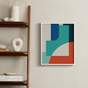 "Red Sun" - Art Print in Turquoise by Jennifer Morehead - In a Room