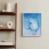 "Arctic Fox, Frosty Toes" - Art Print in Frost blue by Tracy Ann - In a Room