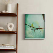 "Budgie Branch II" - Art Print in Paradise Green by Red Impressionz - In a Room