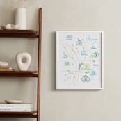 "Chicago Calligraphy Map" - Art Print in Dark Green by Megan Kelso - In a Room