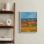 "Bay Marsh" - Art Print in Red Orange by Kelli Kunkle-Day - In a Room