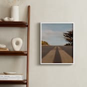"Dreamy Coastal Road" - Art Print in Sky Blue by Christian Florin - In a Room