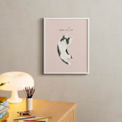 "Feline" - Personalized Art Print in Blush by Vivian Yiwing - In a Room