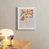 "Flower Crown" - Art Print in Blue Gray by Candace Wiant - In a Room
