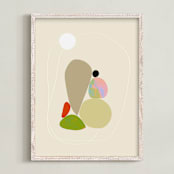 "Poetic Shapes 1" - Art Print in Fresh Linen by Dominique Vari - Framed