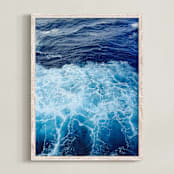 "Wavy Blue" - Art Print in Navy by Carole Crohan - CaroleeXpressions - Framed
