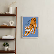 "Tiger Yoga" - Art Print in Tangerine by Inkblot Design - In a Room