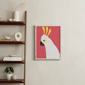 "Hello Cocky! " - Art Print in Coral by Catherine Culvenor - In a Room