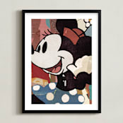 "Paper Minnie" - Art Print in Black by Sumak Studio - Framed