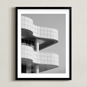 "Curves and Squares 1" - Art Print in Black & White by lulu and isabelle - Framed