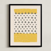 "Positivity" - Art Print in Saffron by Rochelle Renee - Framed