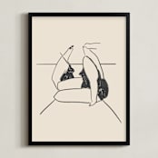 "Diving Board" - Art Print in Ivory by Katie Spak - Framed