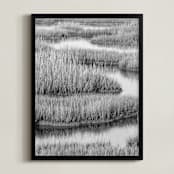 "Marshlands 1" - Art Print in Black & White by Elizabeth Pyle - Framed