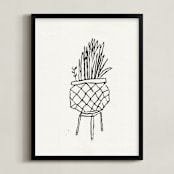 "Snake Plant" - Art Print in Soft Sand by Elliot Stokes - Framed
