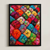 "Abstract Felted Wool I" - Art Print in Multi Golden by A MAZ Design - Framed