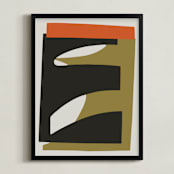 "Dual Perspectives 1" - Art Print in Subtle Earth by Stefania Copertini - Framed